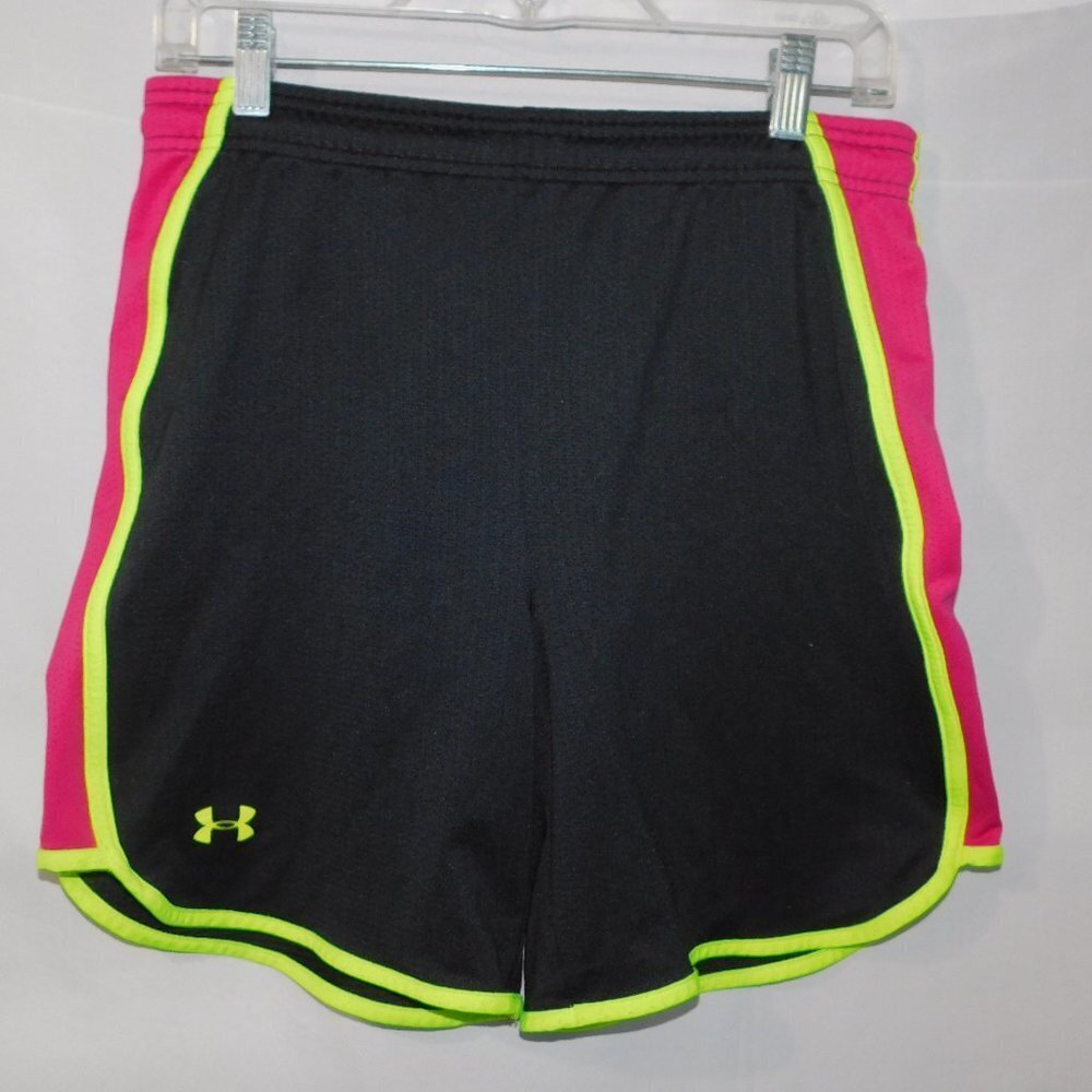 UNDER ARMOUR UA PERFORMANCE LOOSE FIT HEATGEAR SHORTS PINK Black yellow Mens S